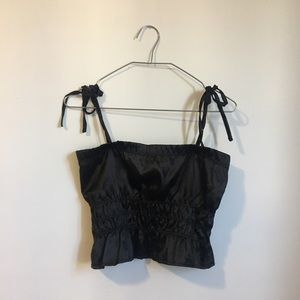Nasty Gal Ruched satin slip tie top